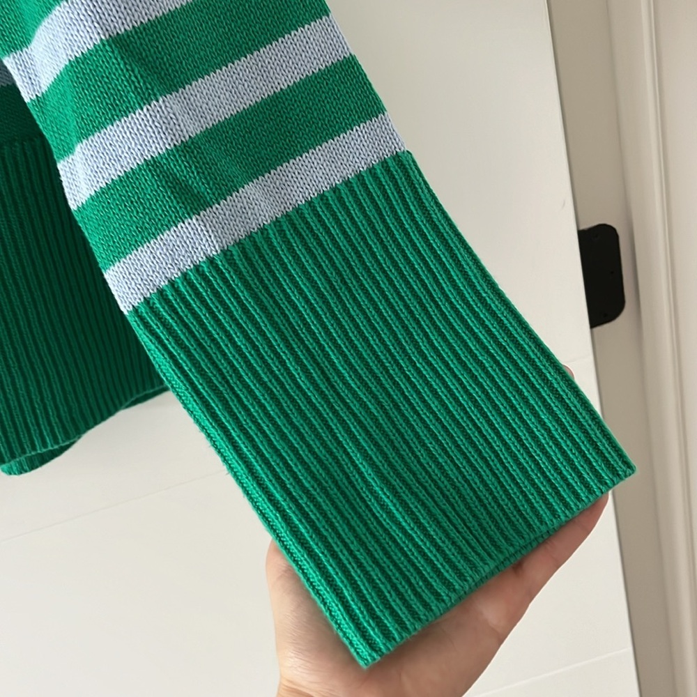 GAP Green and Blue Striped Women's Sweater - Picture 3 of 5